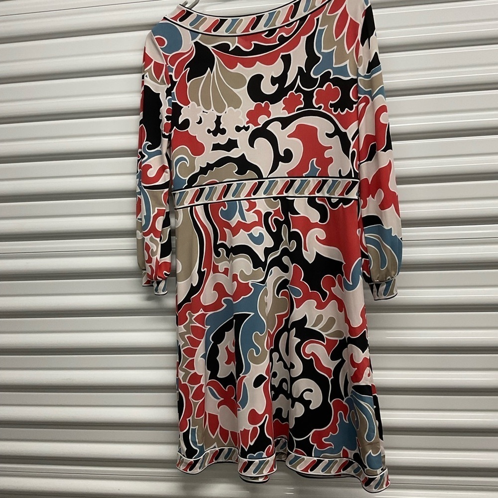 BCBGMaxAzria Long Sleeve Dress with Bold Multicolor Design Size S - Picture 4 of 7